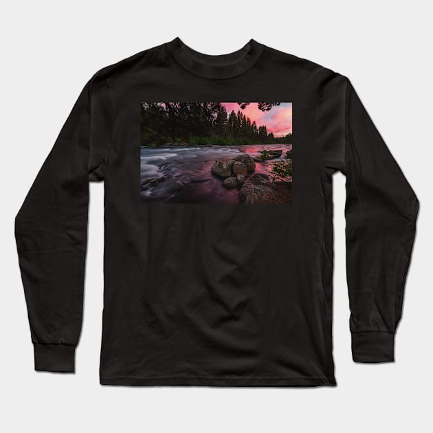 Sunset at the River Long Sleeve T-Shirt by JeffreySchwartz